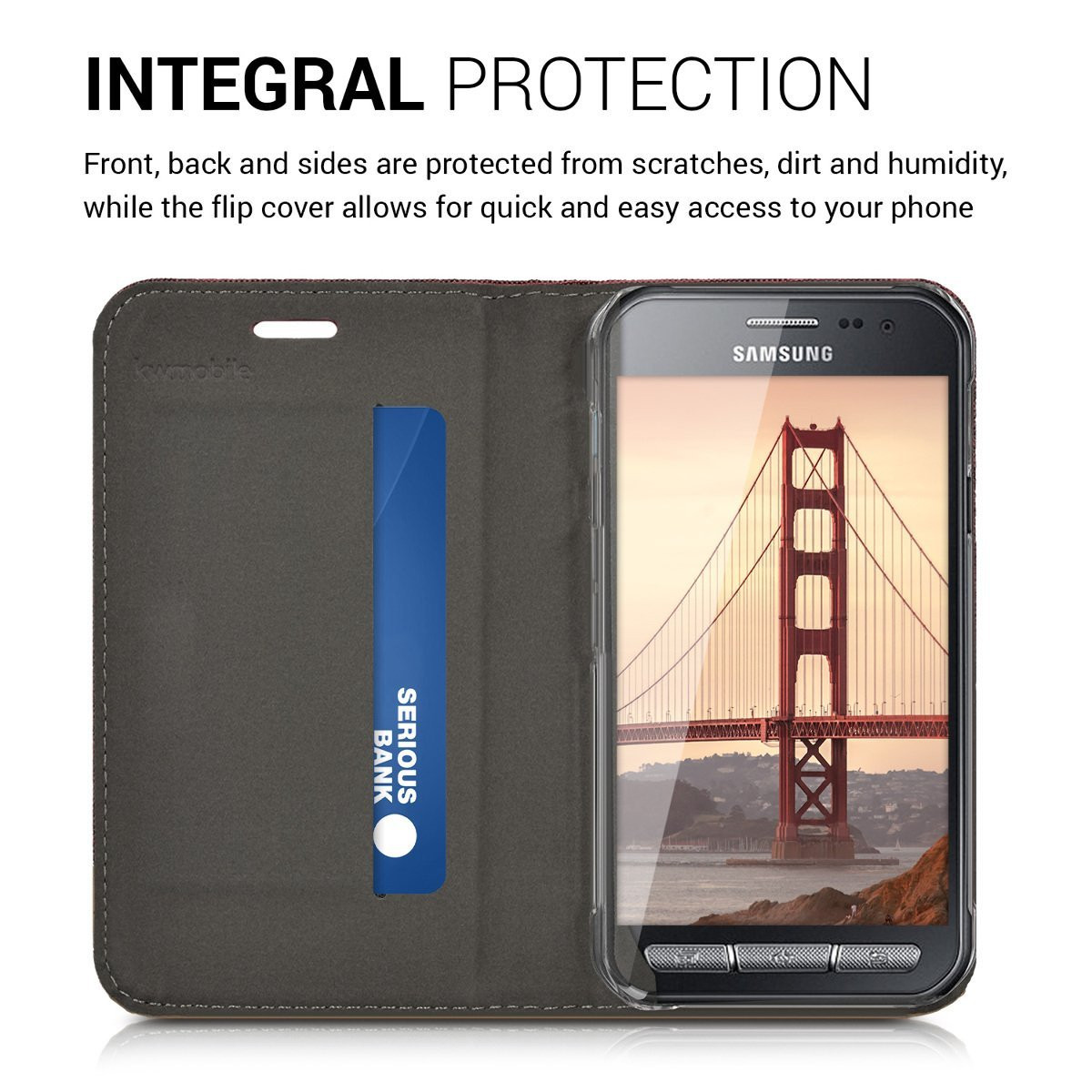 Θήκη-Πορτοφόλι για Samsung Galaxy Xcover 3 κόκκινη by KW (200-101-682)