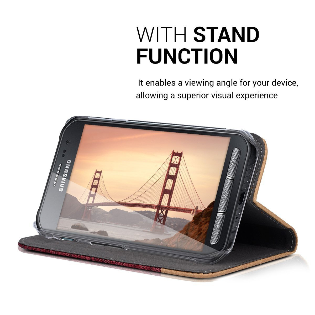 Θήκη-Πορτοφόλι για Samsung Galaxy Xcover 3 κόκκινη by KW (200-101-682)