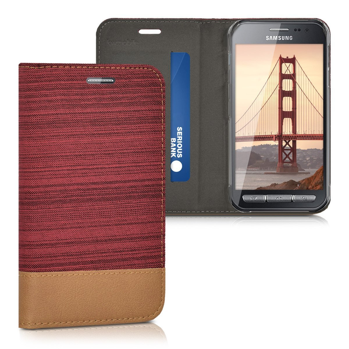 Θήκη-Πορτοφόλι για Samsung Galaxy Xcover 3 κόκκινη by KW (200-101-682)