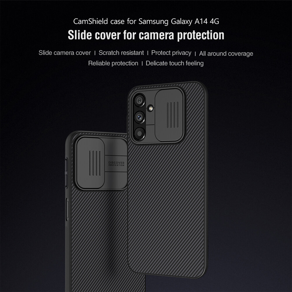 Θήκη Πλαστική Nillkin Camshield Samsung Galaxy A14 4G / Galaxy A14 5G Μαύρο - Nillkin - Μαύρο - Galaxy A14 4G, Galaxy A14 5G