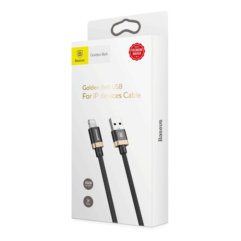 Baseus Golden Belt USB Lightning Cable 1M 2A Super Speed Transfer Gold (CALGB-1V) - (200-105-059)