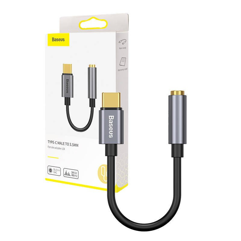 Baseus Αντάπτορας Type - C to 3.5mm Headphone Jack 3.5mm - Silver (CATL54-OG) 