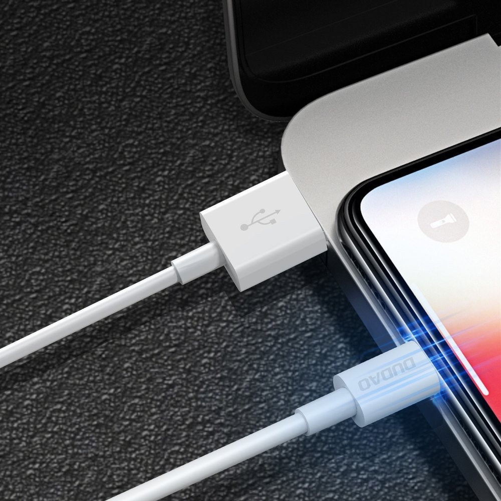 Dudao USB / δεδομένων Lightning καλώδιο φόρτισης 3Α 1m White (L1L λευκό) - (200-105-094)