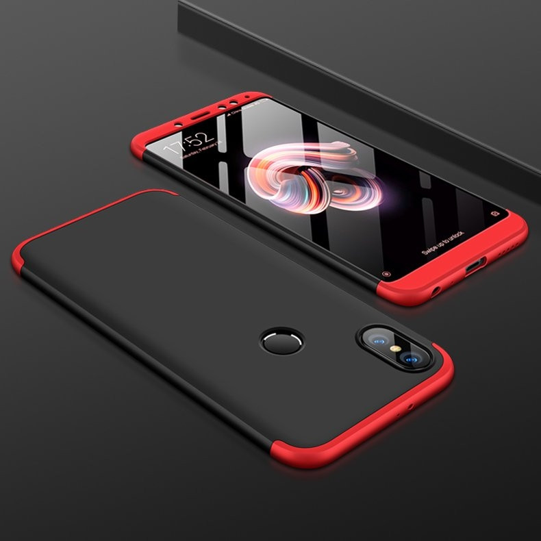 Full Body θήκη για Xiaomi Redmi Note 5 μαύρη- κόκκινη