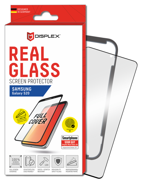 Displex Tempered Glass 3D Black - Fullface Αντιχαρακτικό Γυαλί Οθόνης Samsung Galaxy S20 - Black (01211)
