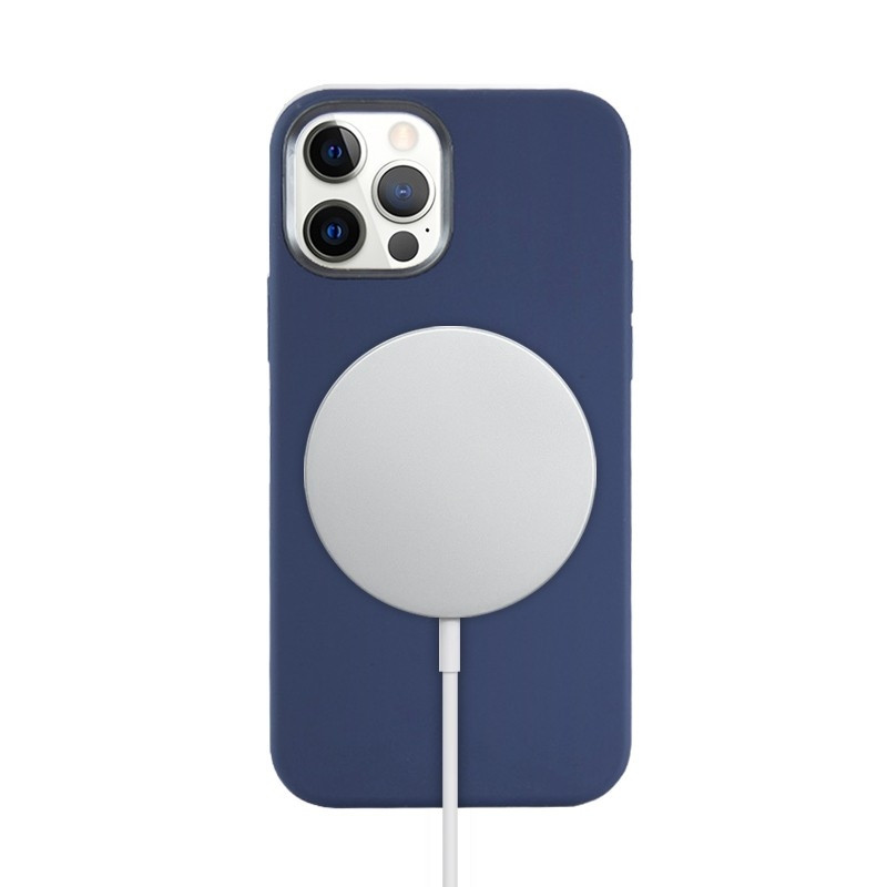 Crong Color Magnetic Θήκη MagSafe Premium Σιλικόνης Apple iPhone 12 / 12 Pro - Blue (CRG-COLRM-IP1261-BLUE)