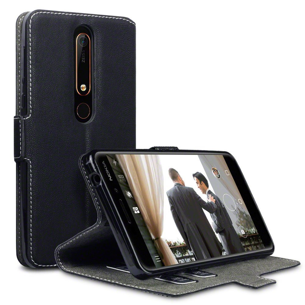 Terrapin Low Profile Thin Θήκη - Πορτοφόλι Nokia 6 2018 - Black