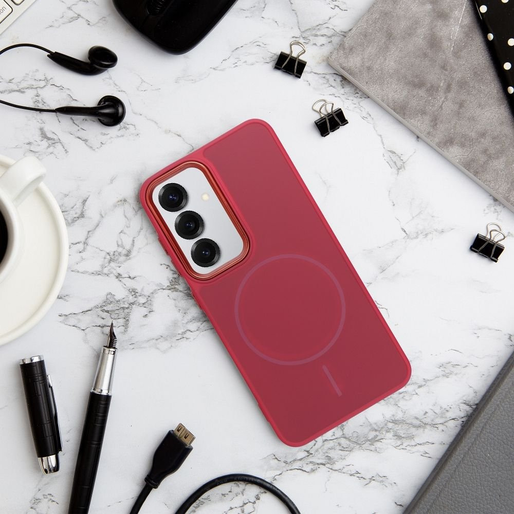 Oem Frame Mag Cover compatible with MagSafe for Samsung Galaxy A16 5G powder Magenta