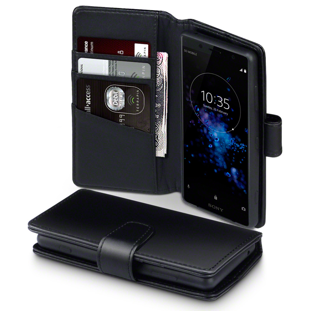Terrapin Δερμάτινη Θήκη - Πορτοφόλι Sony Xperia XZ2 Compact - Black