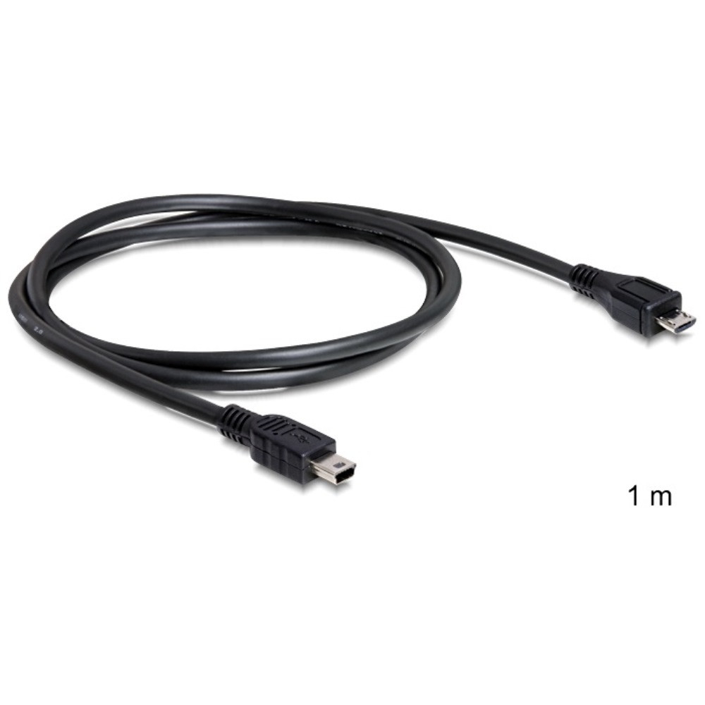 Delock USB 2.0 Micro-B > Mini USB M/M 1m (83177)