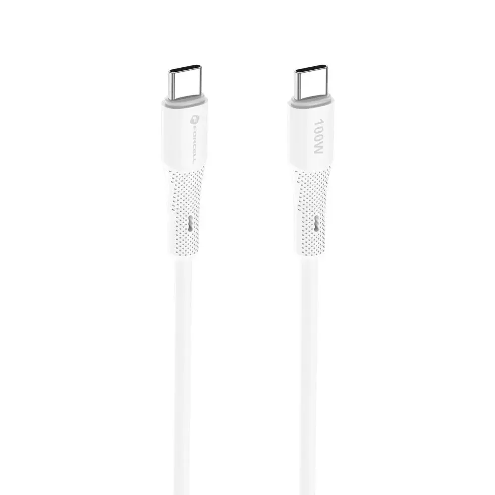 Καλώδιο USB C to USB C Forcell F-Energy QC4.0 PD 5A 100W Silicone 1 m C347 white