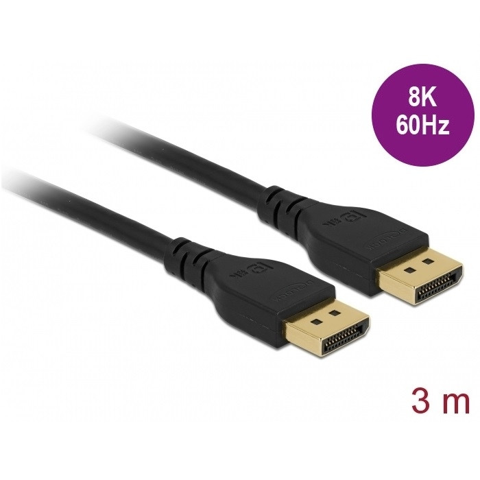 Delock Cable DisplayPort 1.4 8K 60Hz w/out Latch 3m (85911)
