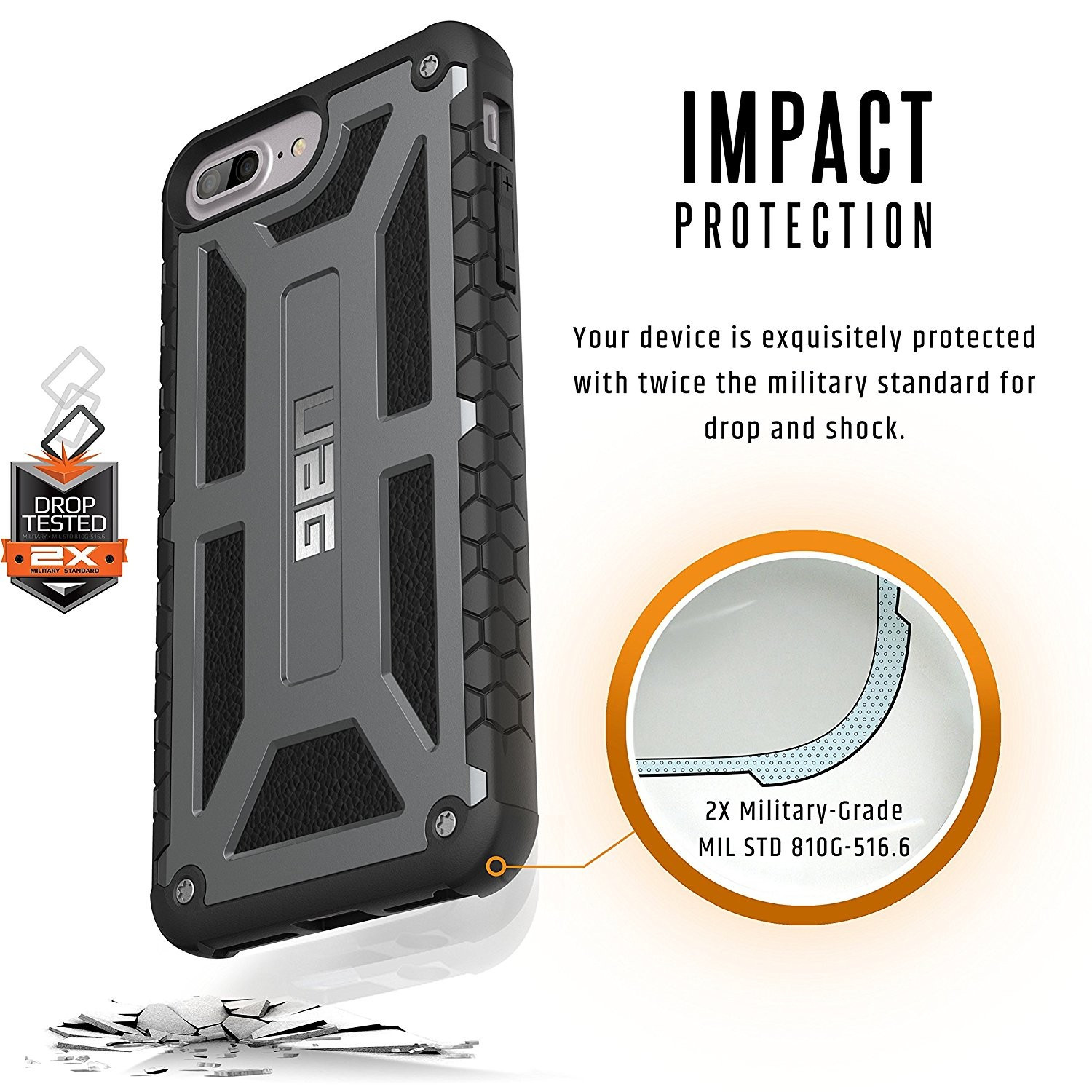 UAG Θήκη Monarch Series iPhone 7 Plus - Graphite (IPH7/6SPLS-M-GR)