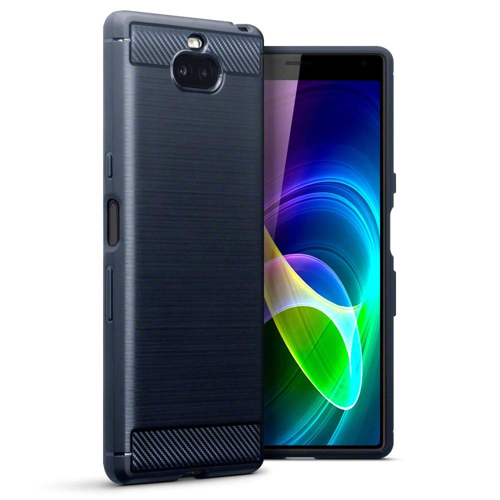Terrapin Θήκη Σιλικόνης Carbon Fibre Design Sony Xperia 10 - Blue (118-005-492)