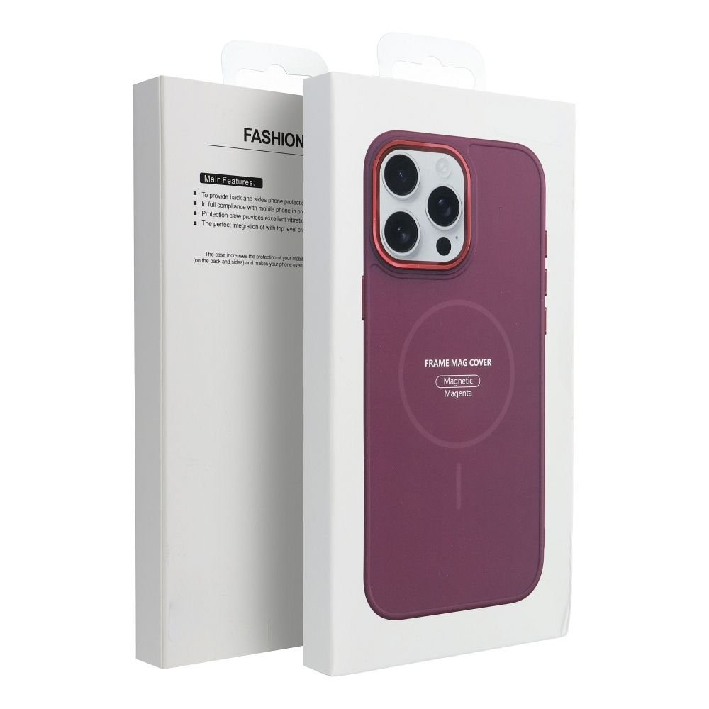 Oem Frame Mag Cover compatible with MagSafe for Samsung Galaxy A16 5G powder Magenta