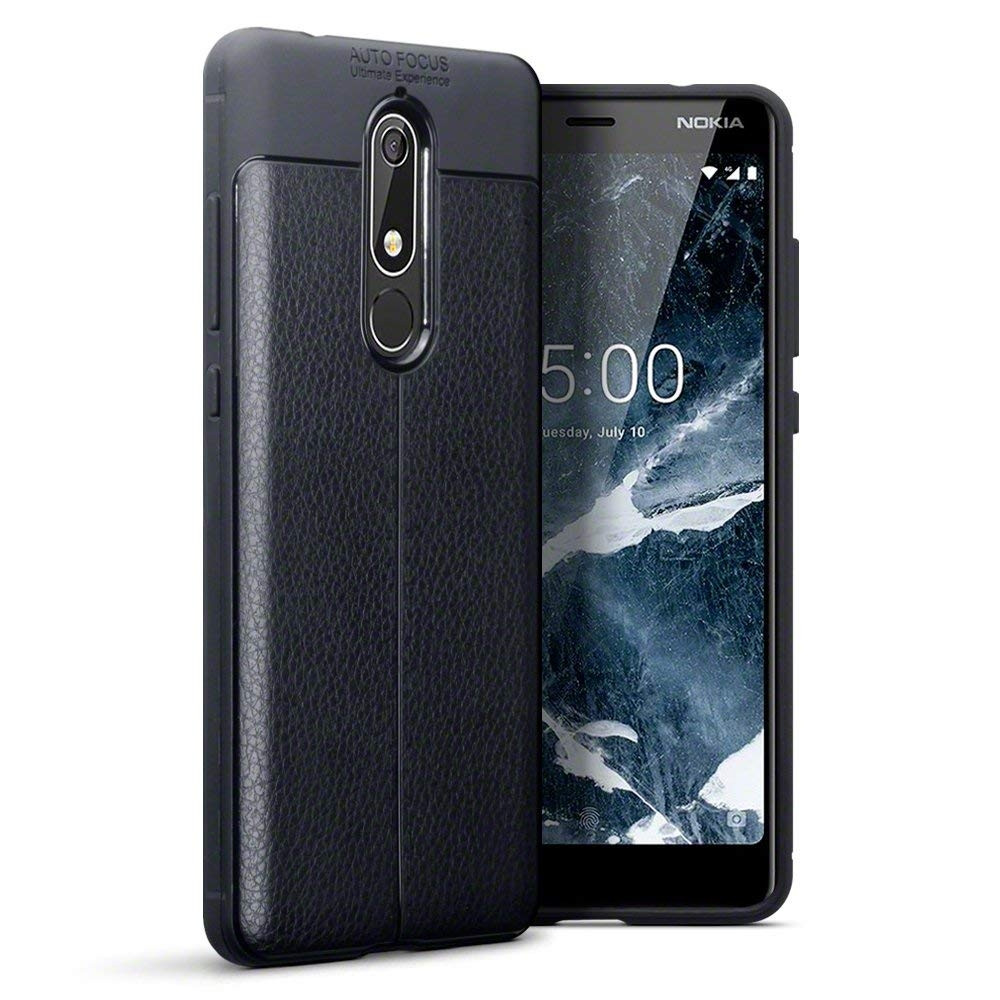 Terrapin Θήκη TPU Leather Design Nokia 5.1 - Black (118-001-271) 