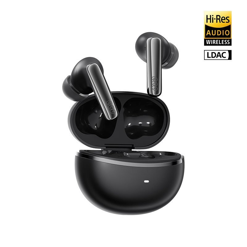 QCY Melobuds N70 ANC Black – HT18 -55db TWS Flagship Hi-Res Earbuds LDAC BT 6.0 IPX5 Wireless charge
