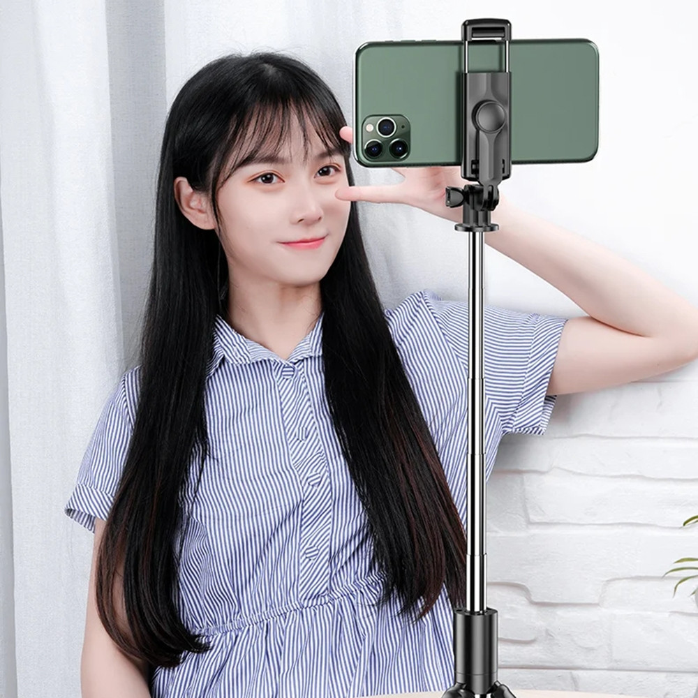 Techsuit S03 Selfie Stick με Bluetooth Μαύρο