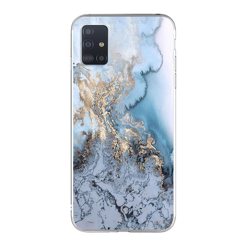 OEM Silicon Marble Samsung Galaxy A71 No 1 - Blue (200-105-820)