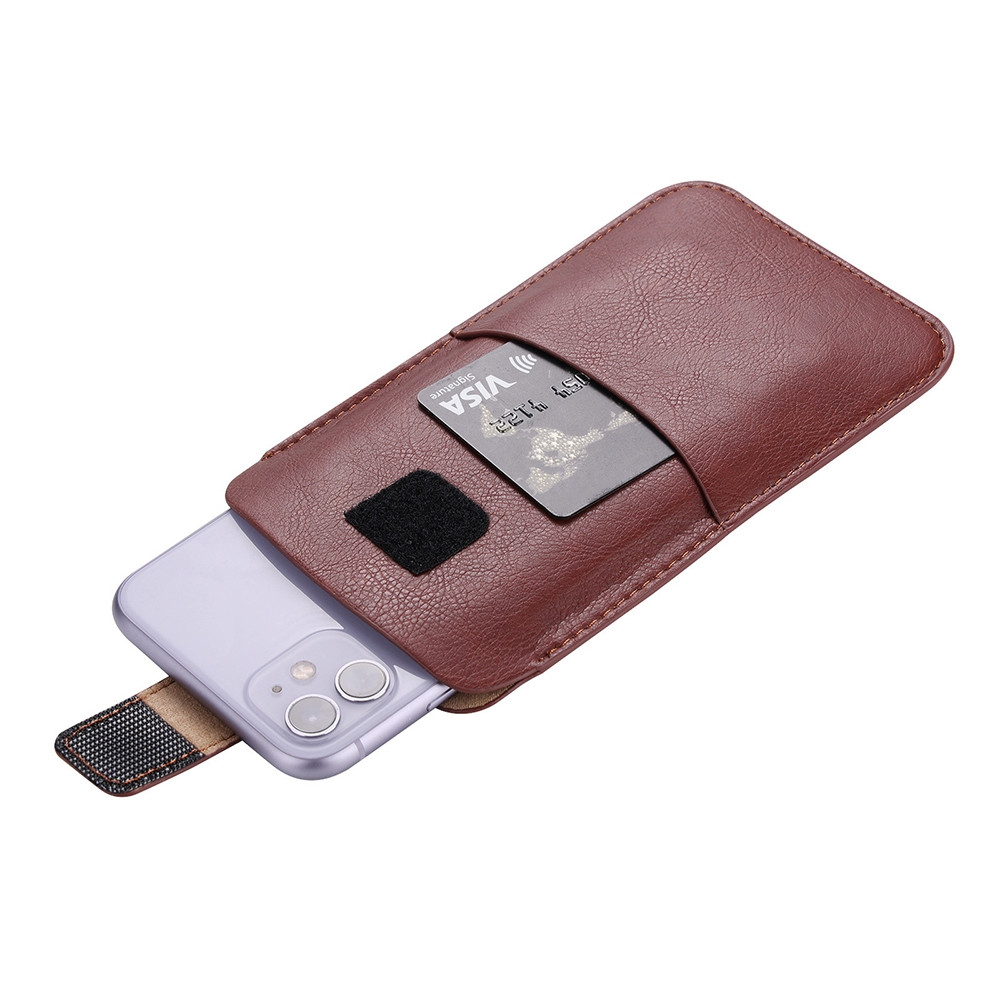 Techsuit Belt Phone Case Bpc1 From Premium Eco Leather Belt Holder Aprox 6.7 Inch Size L Brown