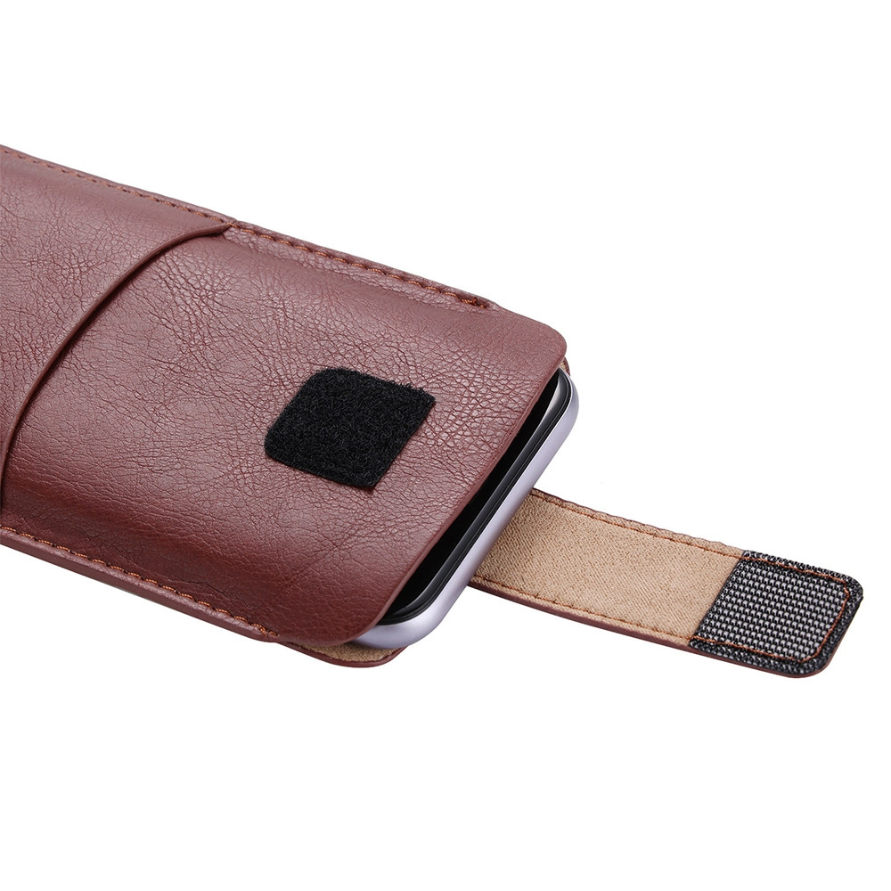 Techsuit Belt Phone Case Bpc1 From Premium Eco Leather Belt Holder Aprox 6.7 Inch Size L Brown