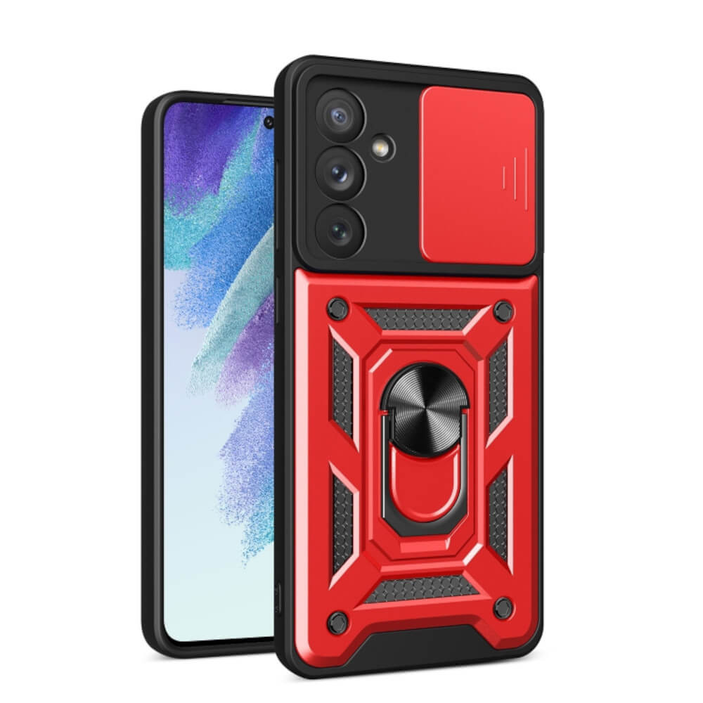 Bodycell Armor Slide - Ανθεκτική Θήκη Samsung Galaxy A54 με Κάλυμμα για την Κάμερα & Μεταλλικό Ring Holder - Red (BA-00272)