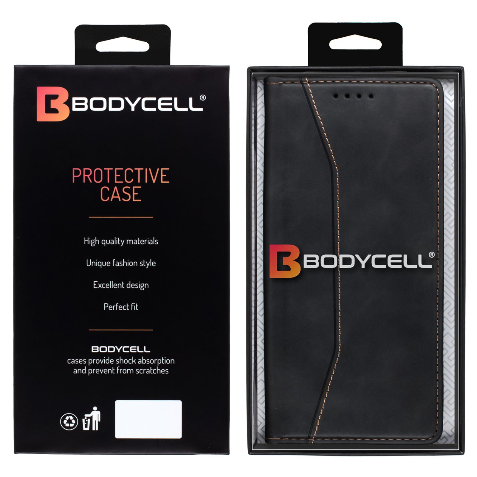Θήκη iPhone 16 Pro Max Bodycell Book Case Πορτοφόλι - Black (5206015079733)