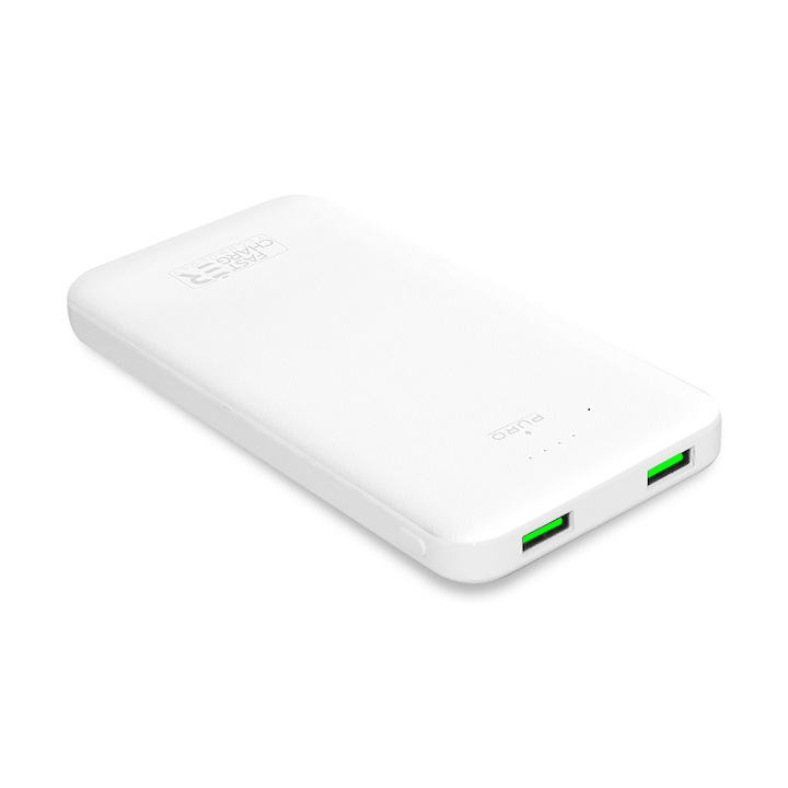 PURO Powerbank White Ταχείας Φόρτισης 10000mAh - Άσπρο (PWFCBB100P1WHI)