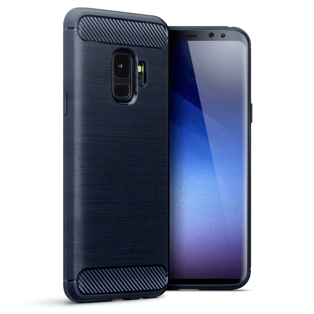 Terrapin Θήκη Σιλικόνης Carbon Fibre Design Samsung Galaxy S9 - Dark Blue
