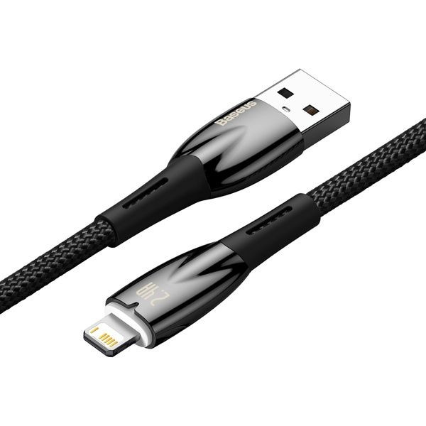 Baseus cable USB A to Lightning 2,4A Glimmer CADH000301 2m Black (6932172617936)