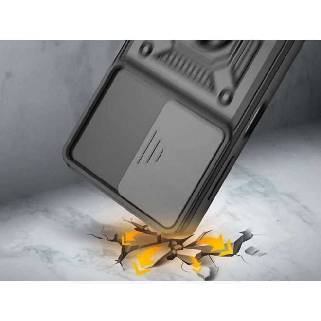Alogy Camshield Stand Ring - Ανθεκτική Θήκη Samsung Galaxy A32 5G με Κάλυμμα για την Κάμερα & Μεταλλικό Ring Holder - Black (5907765649855)