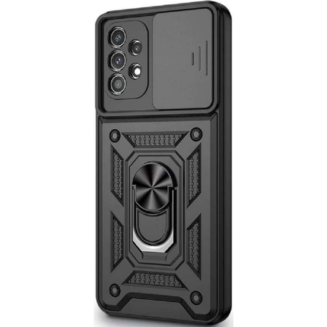 Alogy Camshield Stand Ring - Ανθεκτική Θήκη Samsung Galaxy A32 5G με Κάλυμμα για την Κάμερα & Μεταλλικό Ring Holder - Black (5907765649855)