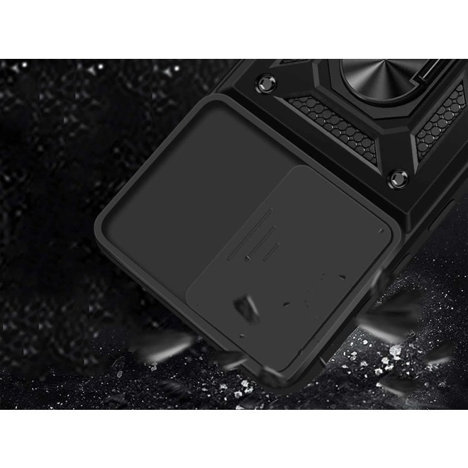 Alogy Camshield Stand Ring - Ανθεκτική Θήκη Samsung Galaxy A52 / A52s 5G με Κάλυμμα για την Κάμερα & Μεταλλικό Ring Holder - Black (5907765649862)