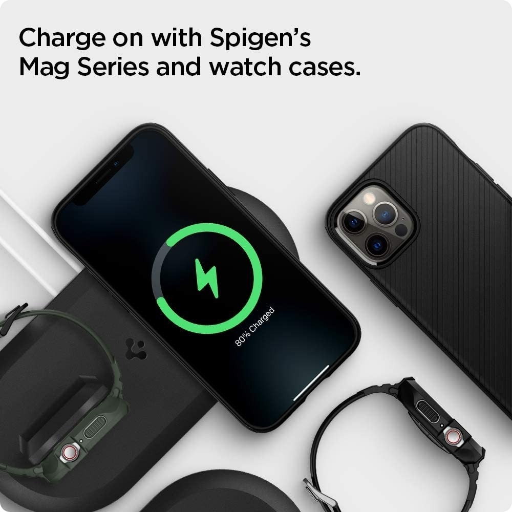 Spigen Mag Fit Duo - Βάση για τον Ασύρματο Φορτιστή MagSafe & Φορτιστή Apple Watch - Black (AMP02796)
