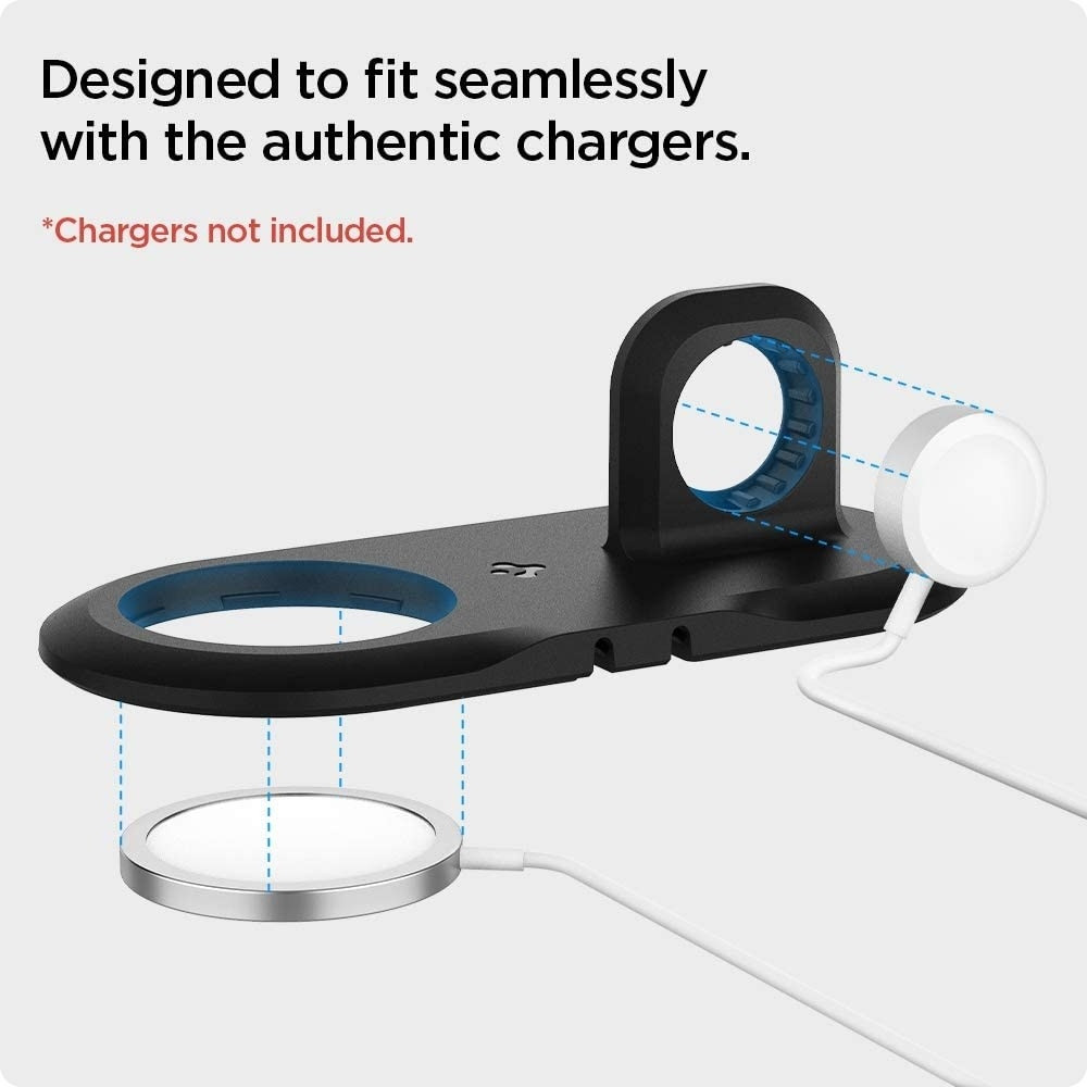 Spigen Mag Fit Duo - Βάση για τον Ασύρματο Φορτιστή MagSafe & Φορτιστή Apple Watch - Black (AMP02796)