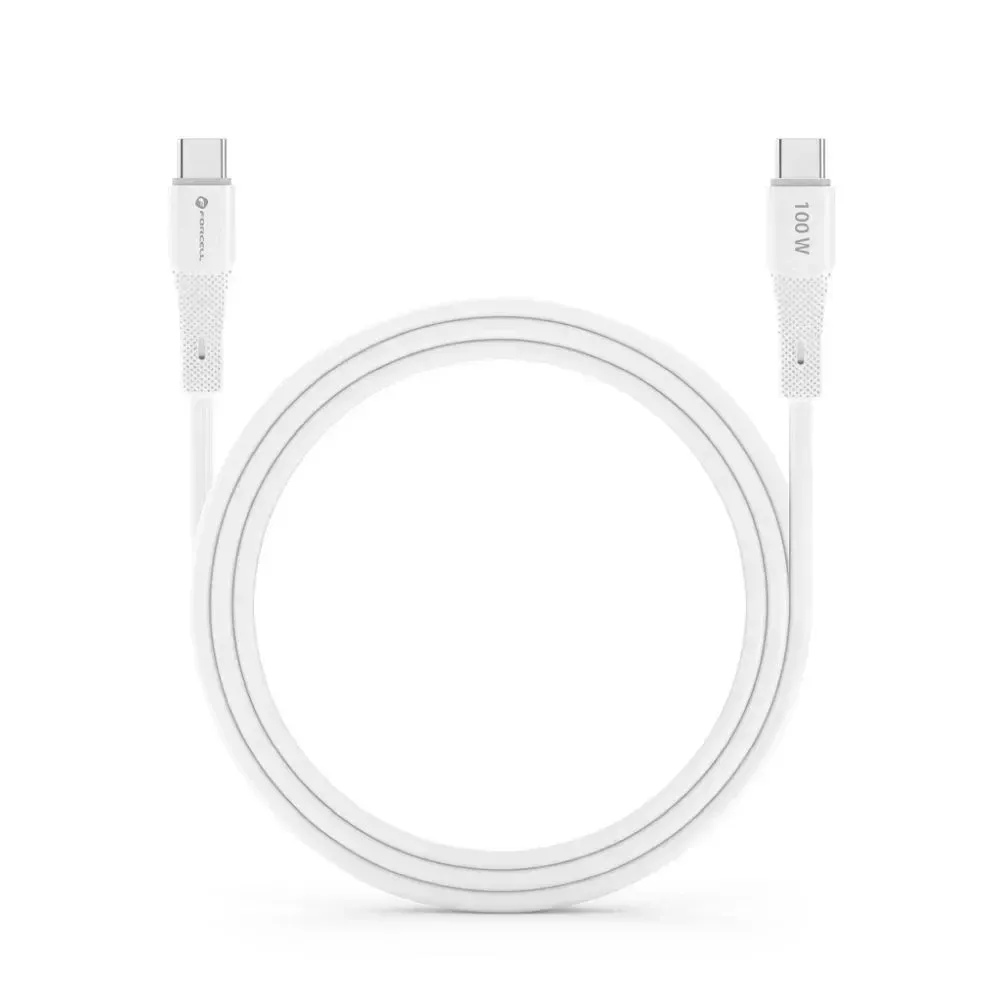 Καλώδιο USB C to USB C Forcell F-Energy QC4.0 PD 5A 100W Silicone 1 m C347 white