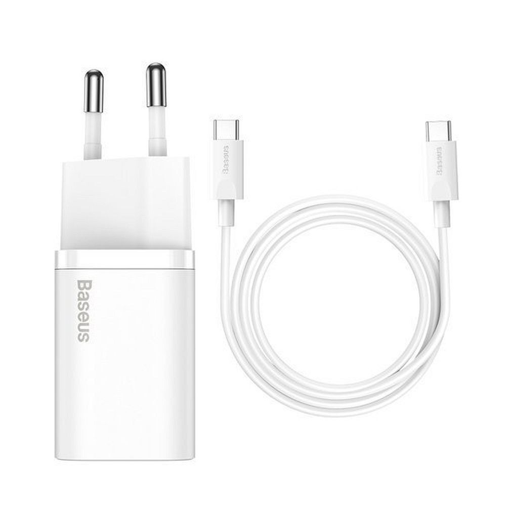 Baseus Φορτιστής  Super Si Quick Charger 1C 25W καλώδιο Type C 1m Λευκό (200-110-585)