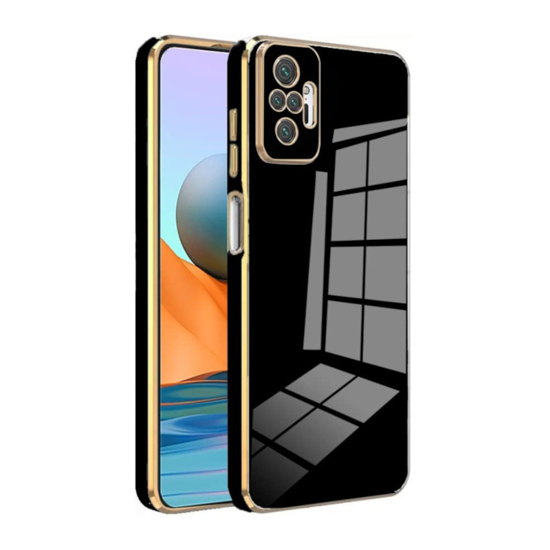 Bodycell Gold Plated - Θήκη Σιλικόνης Xiaomi Redmi Note 10 Pro - Black (5206015069949)