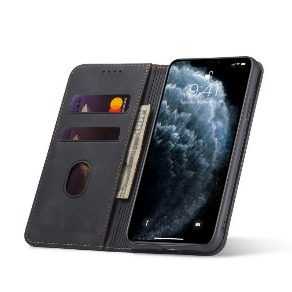 Bodycell Book Case Pu Leather For IPHONE 11 Black (200-108-855)