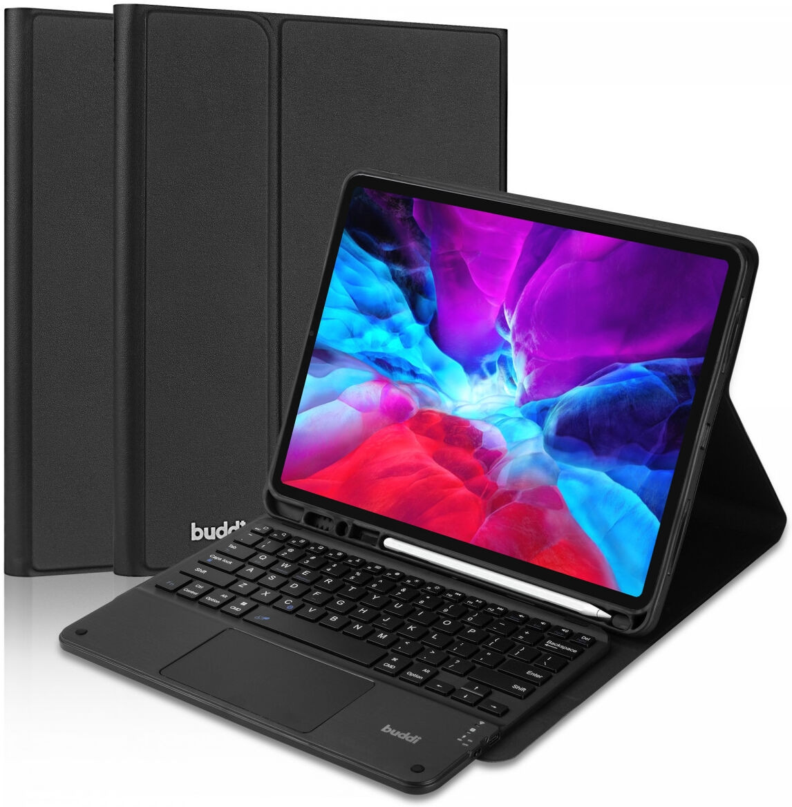 Buddi Zuna Keyboard Case - Θήκη με Υποδοχή για Apple Pencil και Πληκτρολόγιο Bluetooth - Apple iPad Pro 12.9" 2022 / 2021 / 2020 / 2018 - Black (8719246386572)