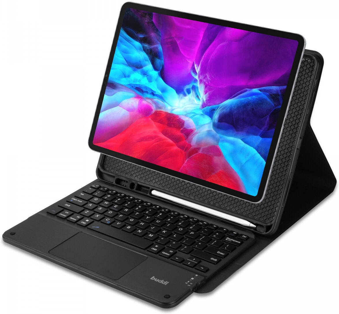 Buddi Zuna Keyboard Case - Θήκη με Υποδοχή για Apple Pencil και Πληκτρολόγιο Bluetooth - Apple iPad Pro 12.9" 2022 / 2021 / 2020 / 2018 - Black (8719246386572)
