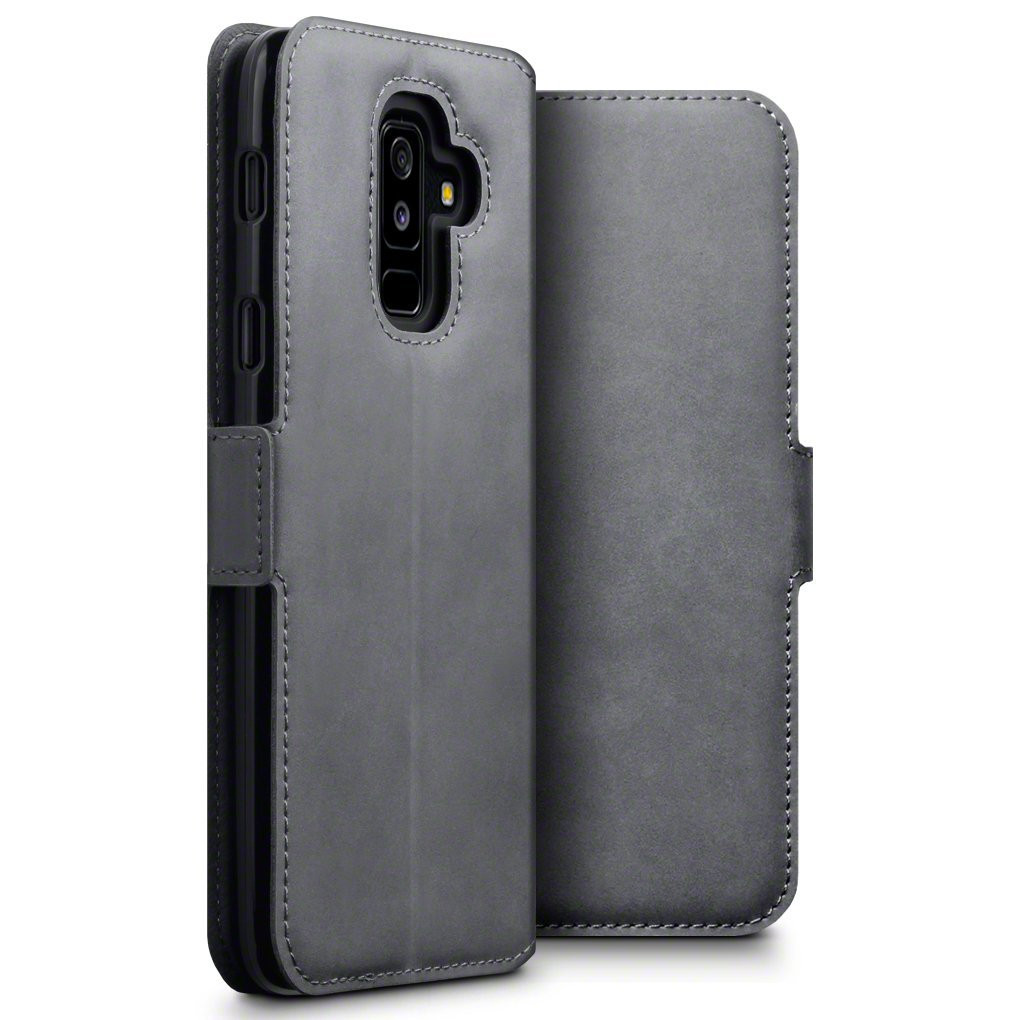 Terrapin Low Profile Δερμάτινη Θήκη - Πορτοφόλι Samsung Galaxy A6 Plus 2018 - Grey