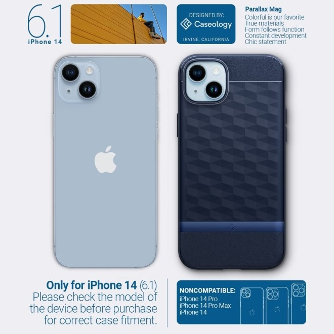 Caseology Parallax Mag Ανθεκτική Θήκη MagSafe Apple iPhone 14 - Midnight Blue (ACS05075)