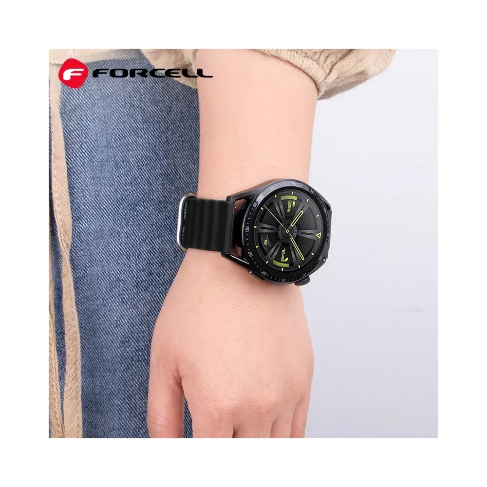 Λουράκι Σιλικόνης Forcell F-Design FS01 22mm για Galaxy Watch - Μαύρο