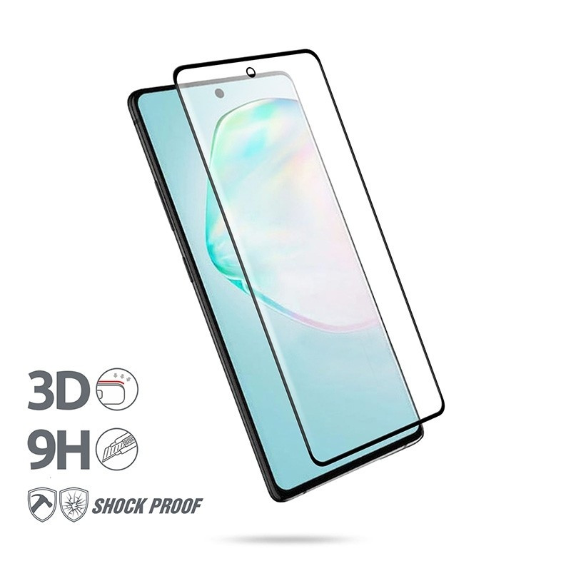 Crong 3D Armor Glass Full Glue - Fullface Tempered Glass Αντιχαρακτικό Γυαλί Οθόνης Samsung Galaxy S10 Lite - Black (CRG-3DAG-SGA10L)