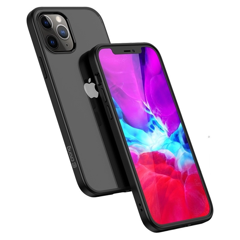 Crong Clear Διάφανη Θήκη με TPU Bumper Apple iPhone 12 Pro Max - Black (CRG-CLRC-IP1267-BLK)
