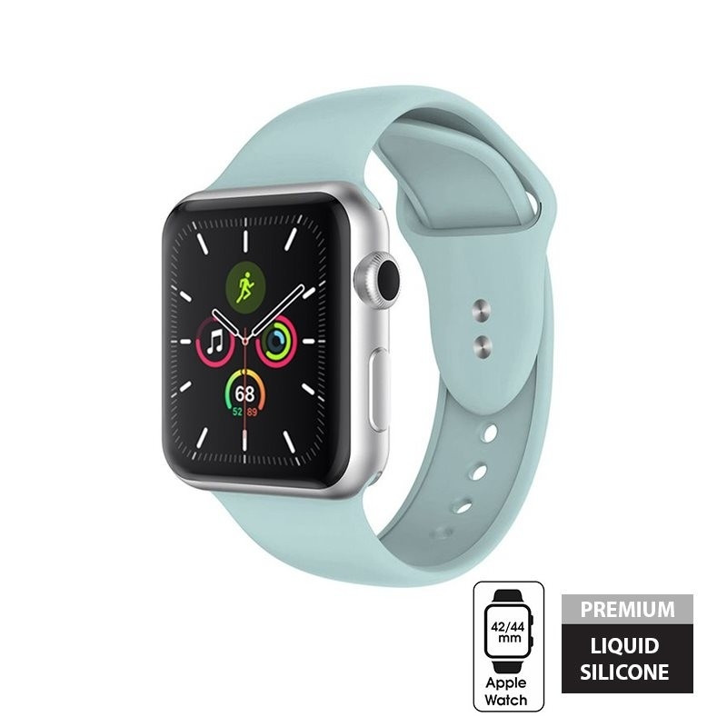 Crong Liquid Λουράκι Premium Σιλικόνης Apple Watch SE/7/6/5/4/3 (45/44/42mm) - Mint (CRG-44LQB-GRN)