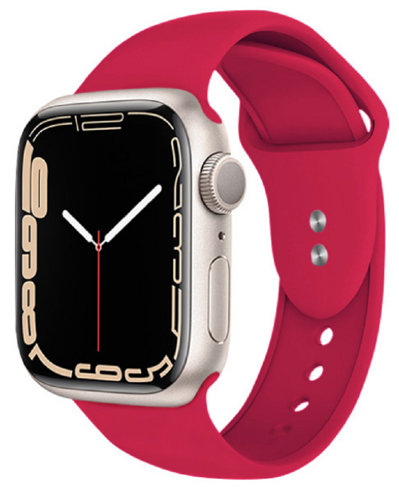 Crong Liquid Λουράκι Premium Σιλικόνης Apple Watch SE/7/6/5/4/3 (45/44/42mm) - Raspberry (CRG-44LQB-RSB)