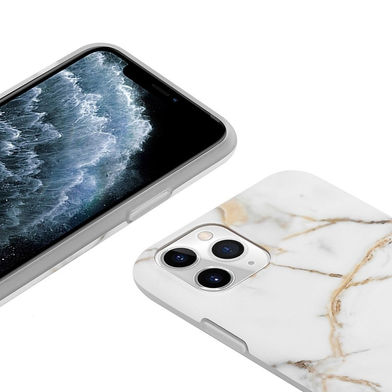 Crong Marble Θήκη Σιλικόνης Apple iPhone 11 Pro - White (CRG-MRB-IP11P-WHI)