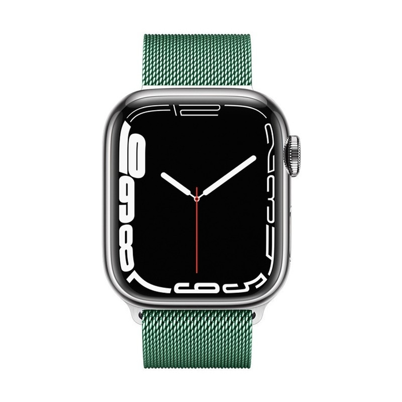 Crong Milano Steel - Premium Μεταλλικό Λουράκι Apple Watch SE/7/6/5/4/3 (45/44/42mm) - Green (CRG-44MST-GRN)